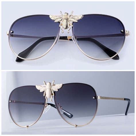 gucci glasses with a bee on them|Gucci bumblebee glasses.